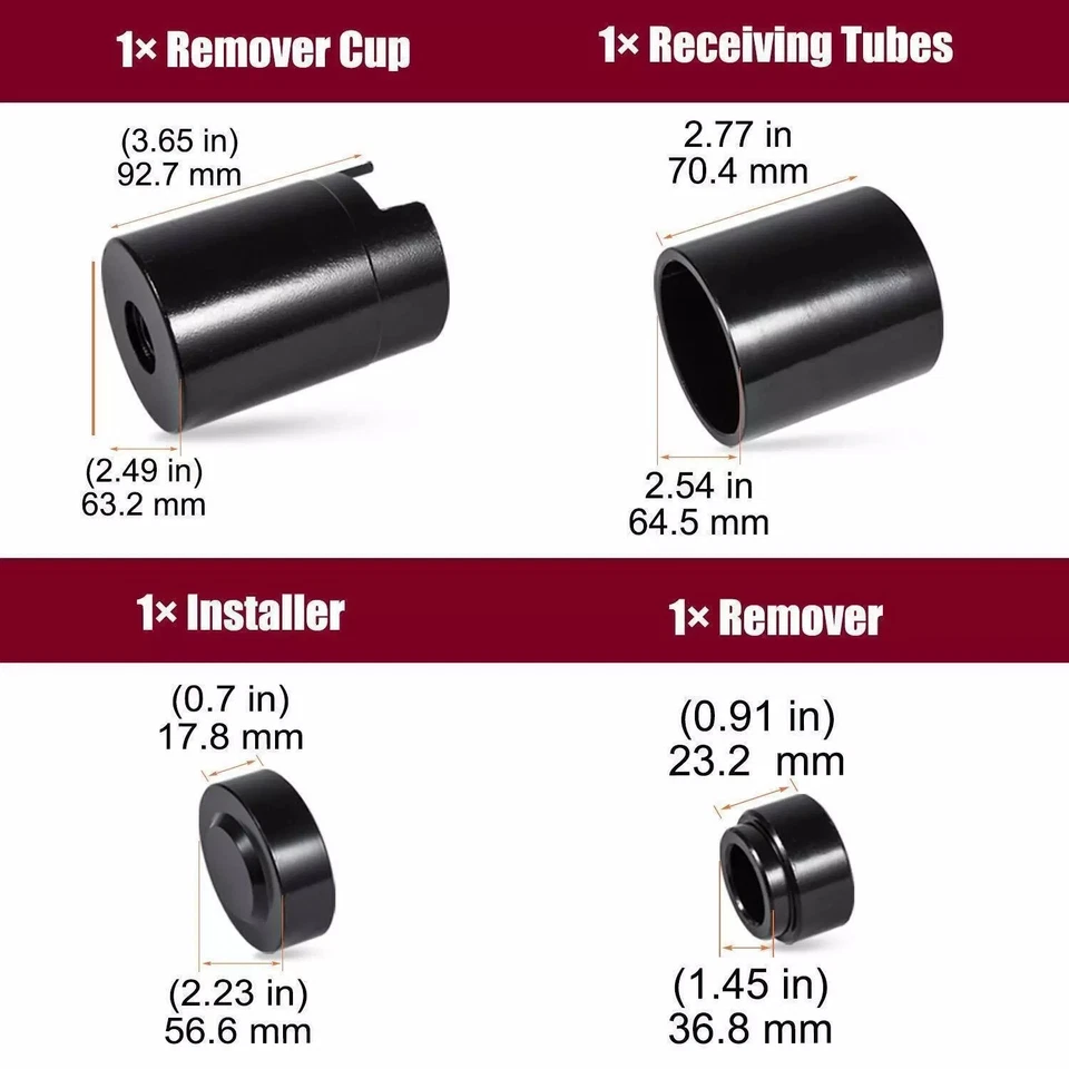 Conjunto de adaptador de serviço de junta esférica ferramenta de instalação de remoção para Jeep Wrangler Dodge Ram - Imagem 4 de 4