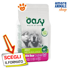 Oasy Dog Adult Medium/Large Monoproteico Cinghiale Cibo Secco Cani 2,5/12 Kg