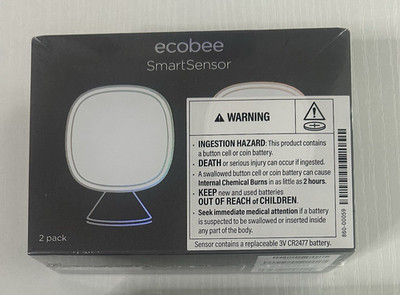 Ecobee Smart Sensor 2 Pack- Security, Energy Savings -  EB-RSHM2PK-01 NEW SEALED