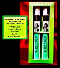2 Pack Outdoor Oil Based Permanent Markers BLACK Waterproof, Sun/Fade Resistant