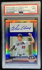 2023 USA Stars & Stripes Alexander Clemmey 18U National Team Auto #/100 PSA 9