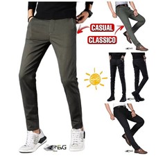 PANTALONE CHINO UOMO AUTUNNALE CLASSICO SPORTIVO COTONE ELASTICO TAGLIE 44 56