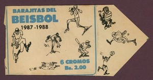 1987 Venezuelan League Sticker Wrapper, The Greg Maddux Venezuela Issue