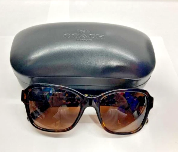 Gafas de sol Coach 550713 de plástico tortuga oscuro lentes degradadas marrones (MB 1) Foto 2 de 4