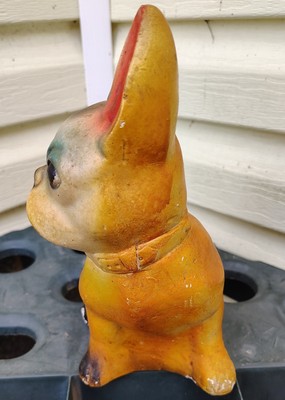 Bank Chalkware French Bulldog Carnival Figure Coin Dog Vintage