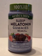 Natures Truth Sleep Melatonin 10 mg Gummies 70 Ct Mixed Berry Flavor 02/2026