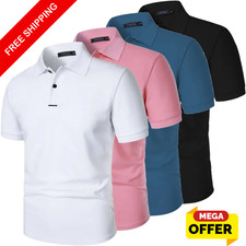 New Men s Breathable Polo Shirt Short Sleeve Lightweight Summer Casual Top Gift