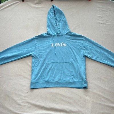 Levi's Hoodie Size XL Light Blue Modern Vintage Logo Pullover Sweatshirt