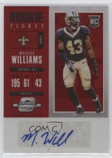 2017 Contenders Optic Rookie Ticket Red Prizm /75 Marcus Williams #199 Auto 0s5s