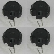 4 X Pro Comp Flat Matte Black 6 Lug Wheel Rim Center Cap 603116500-cap W Screws