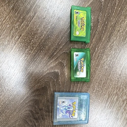 New ListingNintendo Pokémon LeafGreen, Emerald, Crystal Game Boy Lot