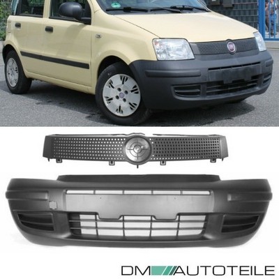 Stoßstange + Kühlergrill schwarz geriffelt passt für Fiat Panda 169 ab 2003-2012