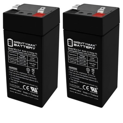 Mighty Max 4 Volt 4.5 Ah Sealed Lead Acid Battery - 2 Pack