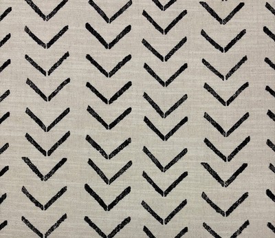 PKL STUDIO BOGOLAN SKY FOSSIL BLACK GEOMETRIC MULTIUSE LINEN FABRIC BY YARD 54''W