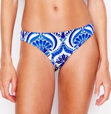 Boden Classic Bikini Brief Blue White Floral Size 12 Mid Rise Bottoms S0197 New