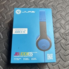 JLab JBuddies Folding Kids Wired Headphones Gen 2 Toddler Blue Gray New Sealed