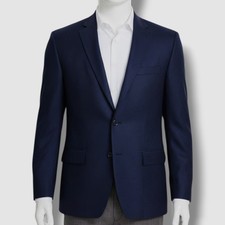 Michael Kors Men's Blue Classic-Fit Houndstooth Sport Coat Suit Jacket Size 46R