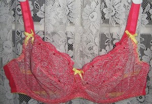 CURVY KATE MADAGASCAR BALCONY BRA RED/YELLOW 40DD PRETTY SHIP FREE TO U.S.