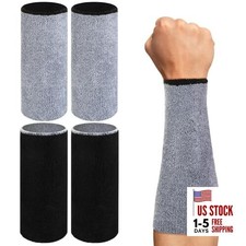 9'' Long Wristbands Sweatbands, Elastic Sport Wrist Bands for 2 Black,Gray