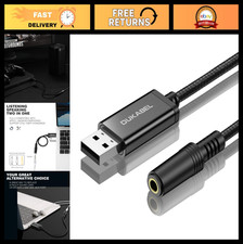 USB Headphone Adapter External Sound Card for PC, PS4, PS5 - 16bit/48KHz DAC