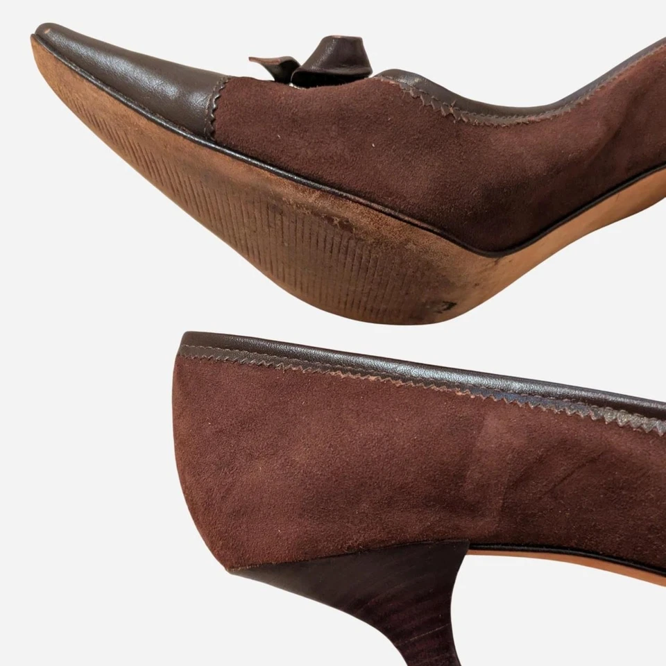 Gorgeous Vintage Unique Brown Leather Heels - Image 3 of 4