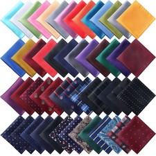 52 Pcs Pocket Squares for Men Soft Silk Handkerchiefs for Suit Accessories We...