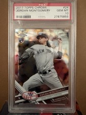 JORDAN MONTGOMERY 2017 TOPPS CHROME ROOKIE CARD PSA GEM MINT 10. rookie card picture