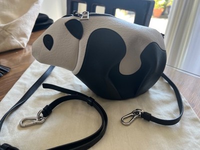 LOEWE Panda Bear Crossbody Black Calf Leather Bag - So Cute!!! | eBay