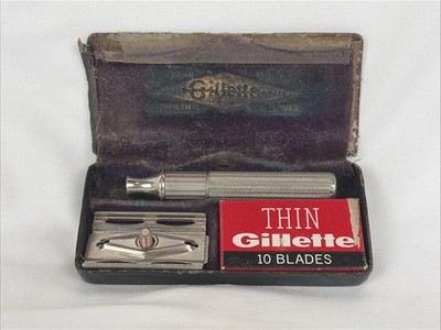 Gillette Fat Handle Tech Vintage Double Edge Safety Razor 1939-1947