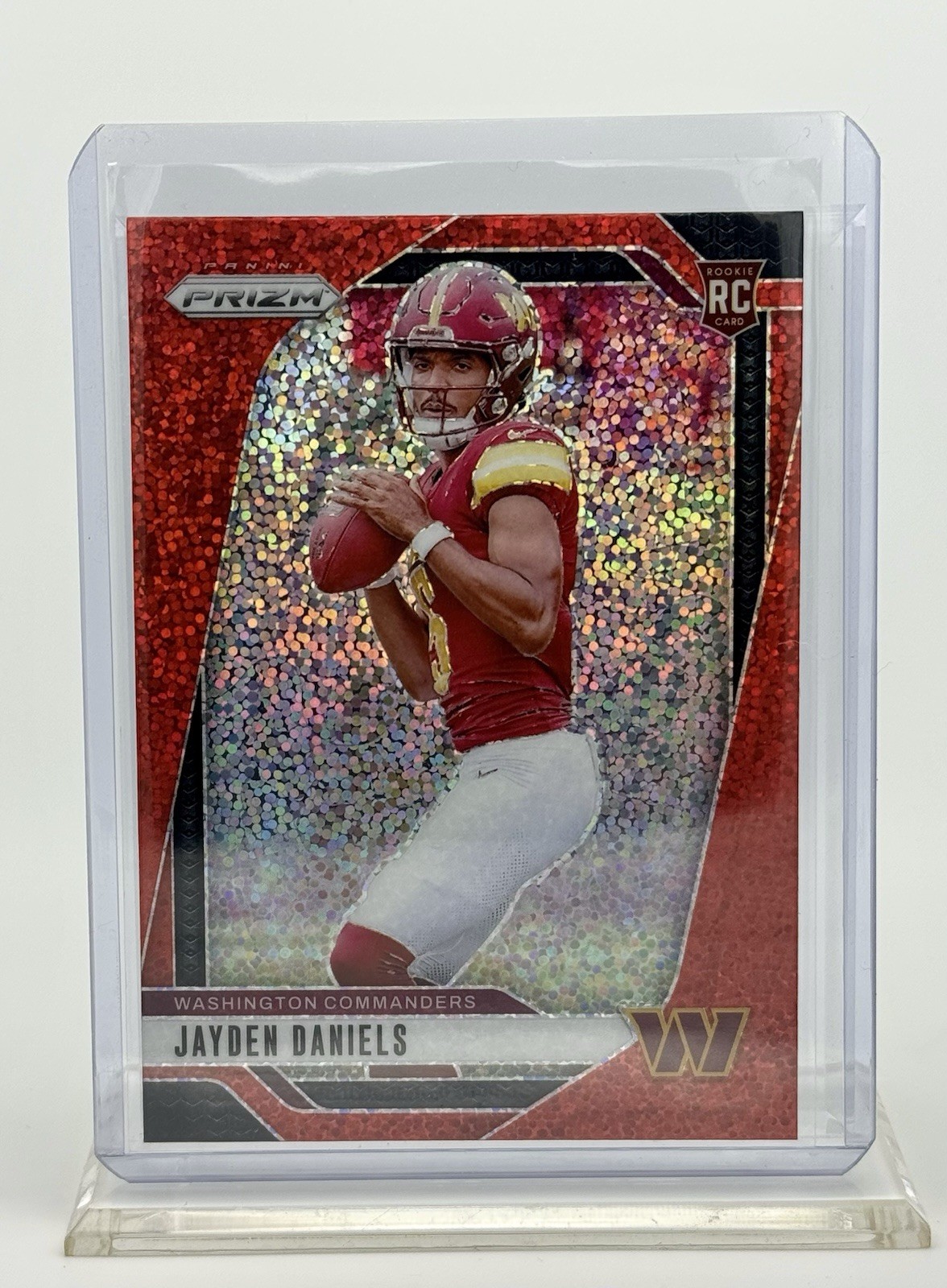 2024 Panini Prizm Jayden Daniels RC Red Sparkle Rookie #347 Commanders
