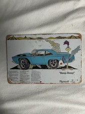 1968 Plymouth Road Runner Beep-beep Vintage Ad Reproduction Tin Sign 8x12