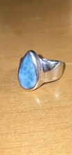 Larimar Sterling Silver Teardrop Design Ring Sz 6 Quality Ring