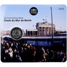 [#869877] France, 2 Euro, Fall of the Wall of Berlin, 2019, MDP, Bimetallic, MS
