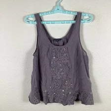 American Eagle Womens Shirt Top Sz L Large Tank Top Sleeveless Gray Excellent