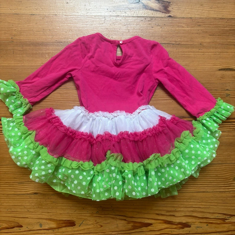 Emily Rose Rosa Muñeco de Nieve Invierno Manga Larga Tutú Vestido TALLA 2T Foto 4 de 4