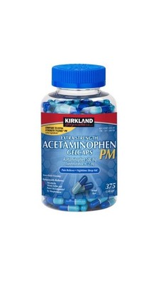 Kirkland Signature Acetaminophen PM 500mg Pain Relief ~ 375 Capsules
