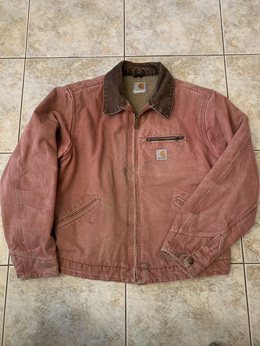 Vintage Carhartt Detroit Jacket WJ097 VRS Rose Pink Salmon Women's