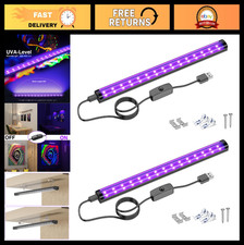 2 Pack 10W LED Black Light Bar - 1ft USB Tube for Glow Parties, Halloween, Tapes