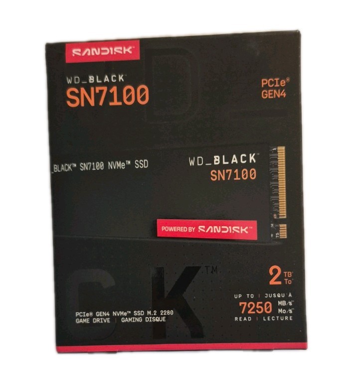 SanDisk WD_BLACK SN7100 2Tb PCIe Gen4 NVMe M.2 SSD 7250MB/s