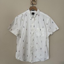 J-Crew Shirt Men's L White NWT Flex Oxford Slim