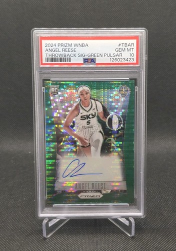 2024 Panini Prizm WNBA Angel Reese RC Green Pulsar Prizm Auto /25 #TB-AR PSA 10
