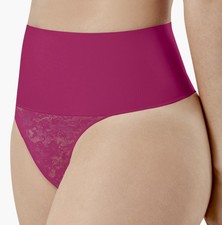 MAIDENFORM Cool Comfort Tame Your Tummy Lace Thong Firm Control Panty Womens M 6