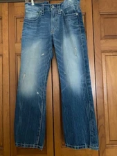 Men's Express 29x29.5 Kingston Classic Fit Boot Cut Jeans. Distressed