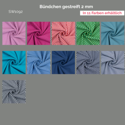 Bündchen gestreift 2 mm, Öko Tex Standard 100 (Preis=0,5m)