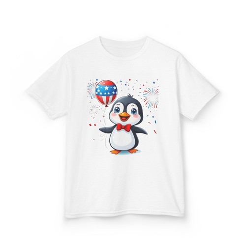 Penguin Party Kids Tee, 4th of July Fun Summer Shirt, Birthday Gift - Picture 8 of 81
