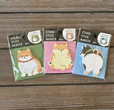 Mind Wave Stand Sticky Notes 3pcs Set [Shiba Inu] Made in Japan