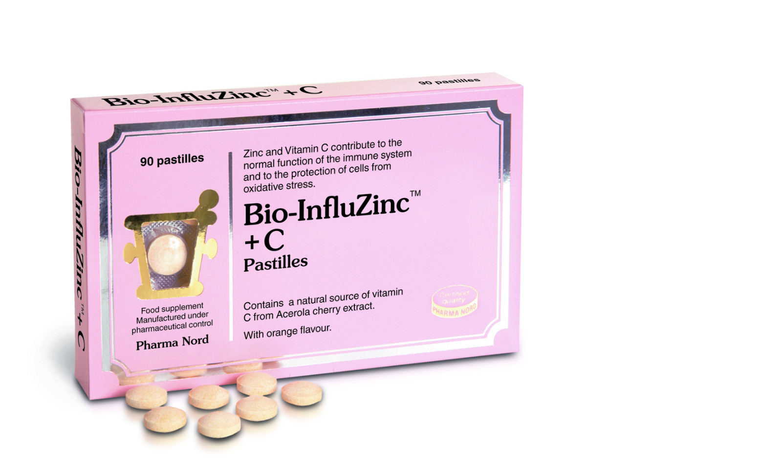 Bio Influzinc + Vitamin C - 90 Pastillen von Pharma Nord - Abwehr von Erkältungen