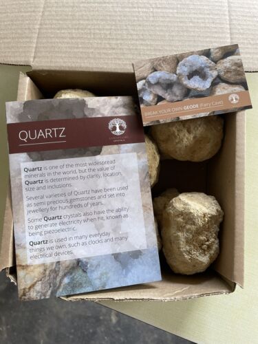 6 Unbroken Medium DIY Whole Quartz Geode, Fairy Cave Break Your Own Geodes AA1 - Picture 2 of 2