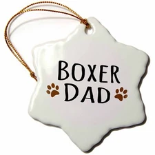 3dRose Boxer Dog Dad - Doggie by breed - brown muddy paw prints love - doggy lov