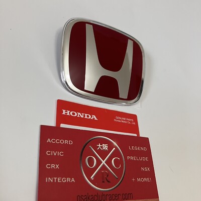 CR-X NSX ロゴ 等 パーツ ガイド 1998 HONDA 保存版 ② Genuine OEM 02-05 Honda NSX-R Front Bumper Emblem Red Badge Logo